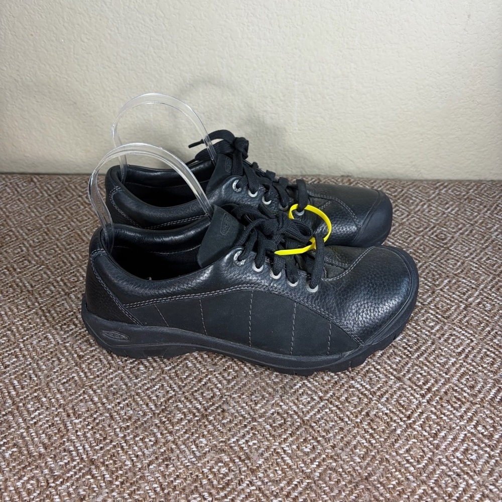 Keen Presidio Shoes Hiking Trail Outdoor Lace Up Black Leather Womens Sz 9.5W